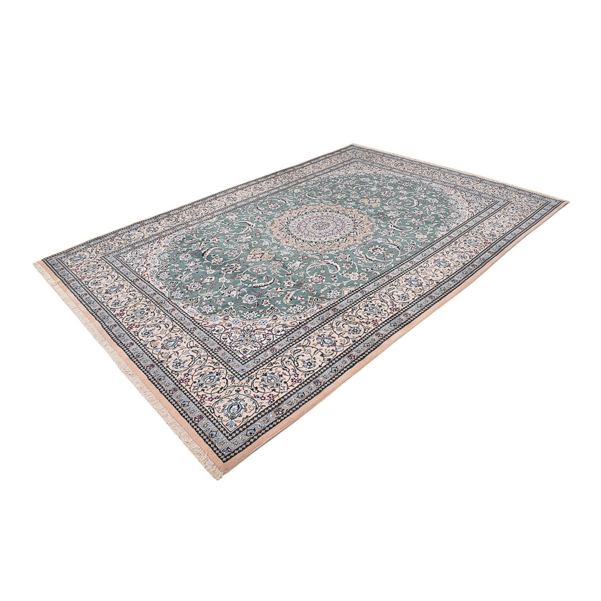 Tapis persan - Nain - Royal - 353 x 242 cm - vert clair