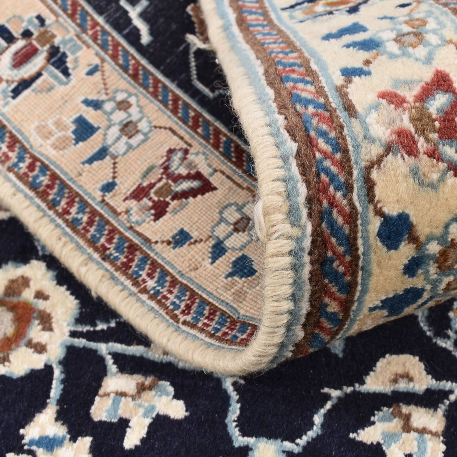 Tapis de couloir Tapis persan - Nain - Royal - 180 x 68 cm - bleu foncé