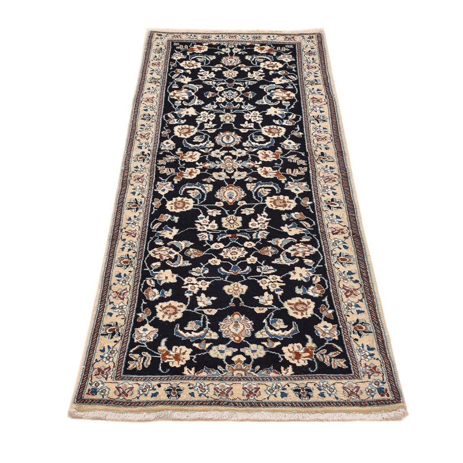 Tapis de couloir Tapis persan - Nain - Royal - 180 x 68 cm - bleu foncé