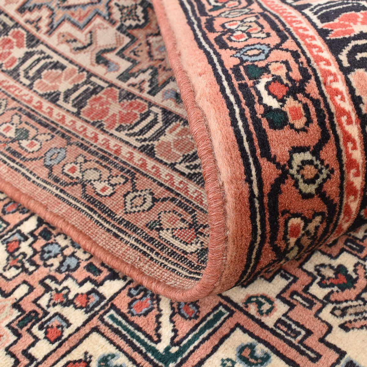 Tapis Gabbeh - Persan Kashkuli carré  - 195 x 195 cm - beige foncé