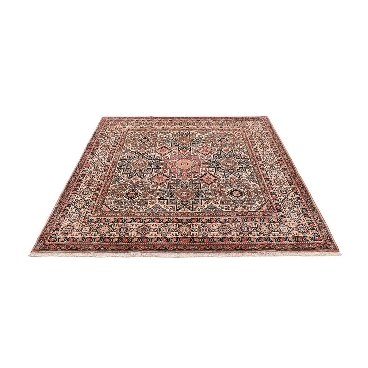 Tapis Gabbeh - Persan Kashkuli carré  - 195 x 195 cm - beige foncé