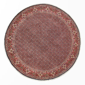 Tapis persan - Bidjar ronde  - 300 x 300 cm - rouge foncé