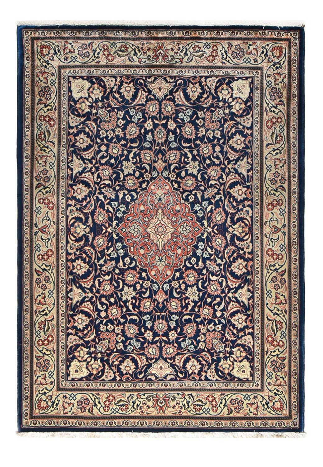 Tapis persan - Classique - 208 x 145 cm - bleu foncé