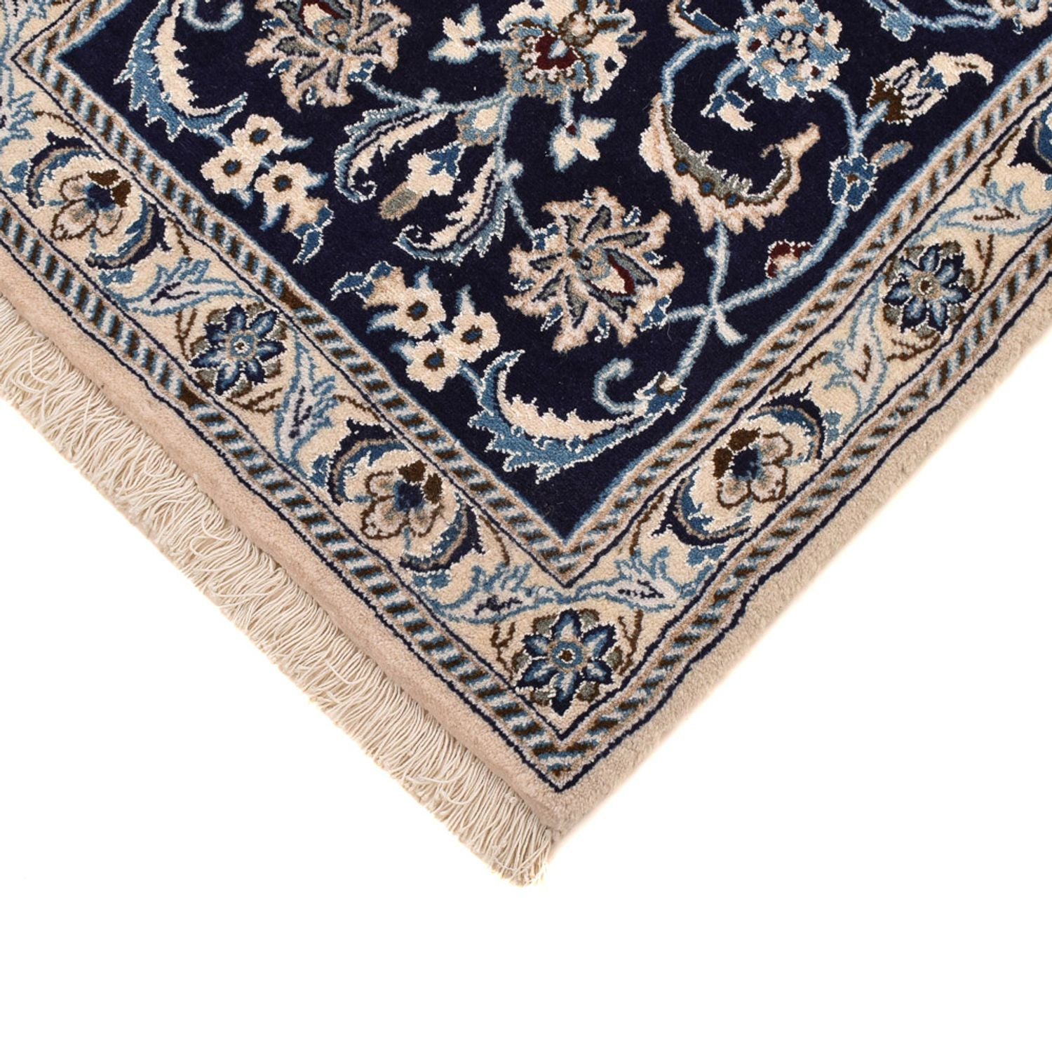 Tapis de couloir Tapis persan - Nain - Royal - 197 x 61 cm - bleu foncé