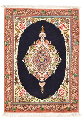 Tapis persan - Tabriz - Royal - 90 x 60 cm - bleu foncé