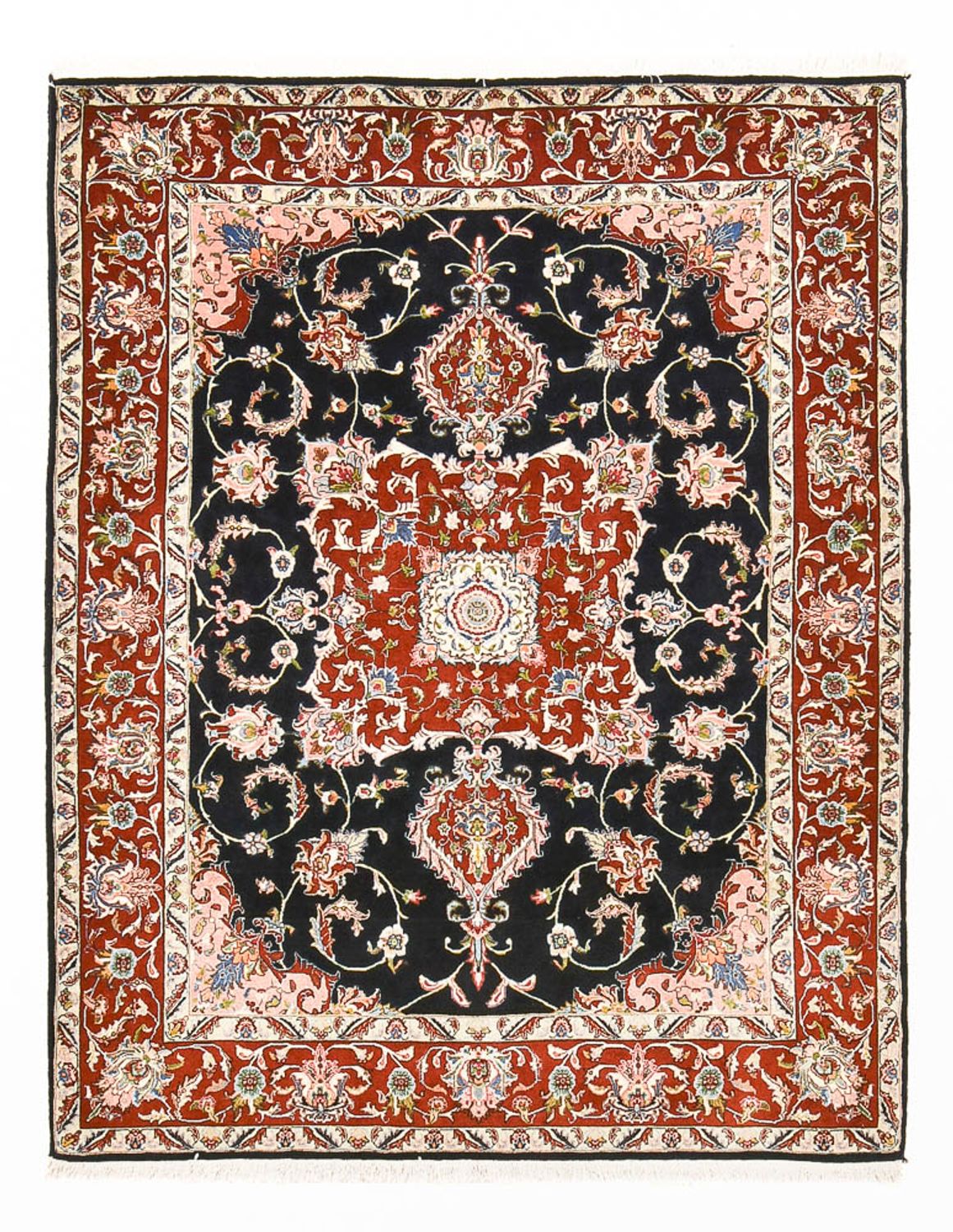 Tapis persan - Ghom - 180 x 140 cm - bleu foncé