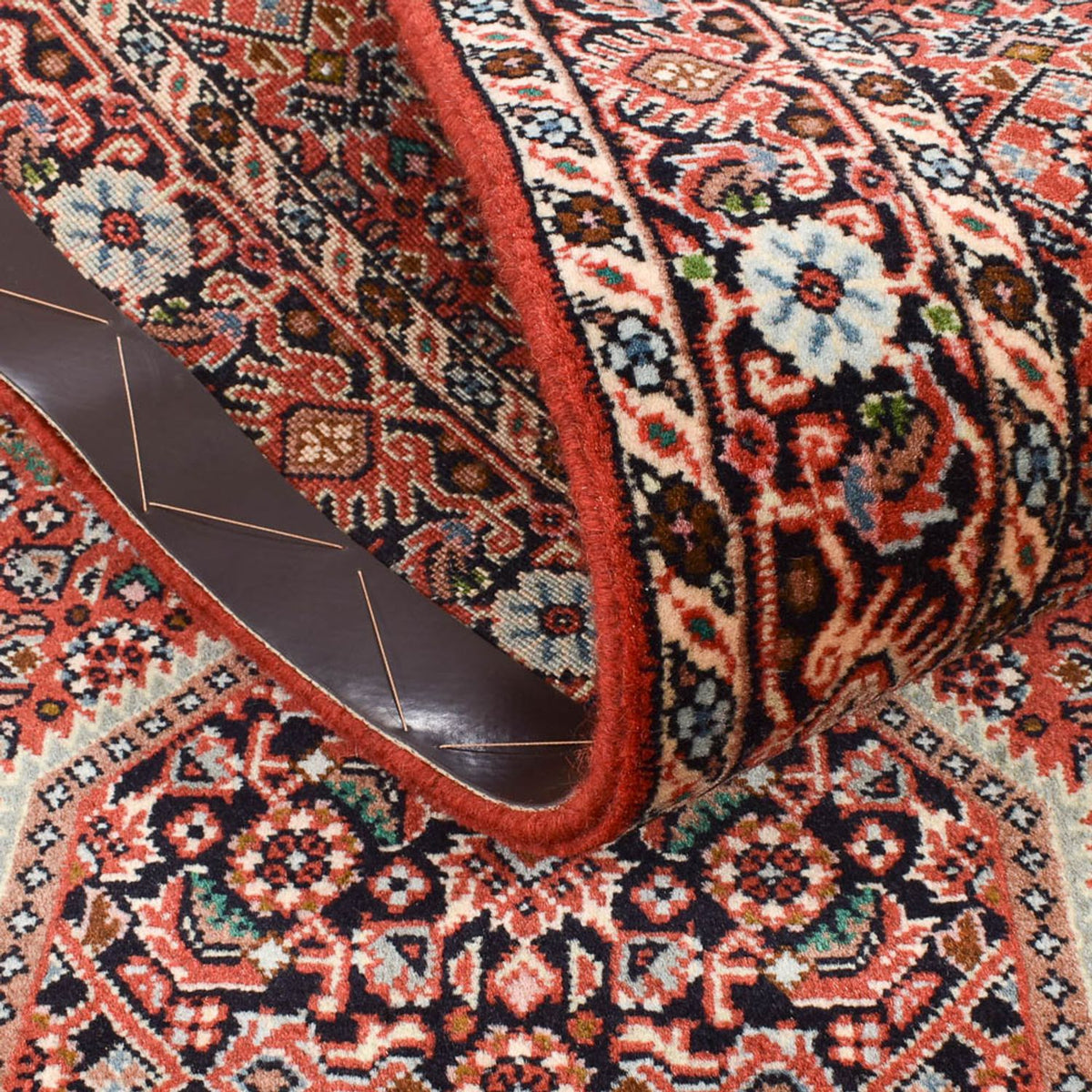 Tapis de couloir Tapis persan - Bidjar - 308 x 77 cm - rouille