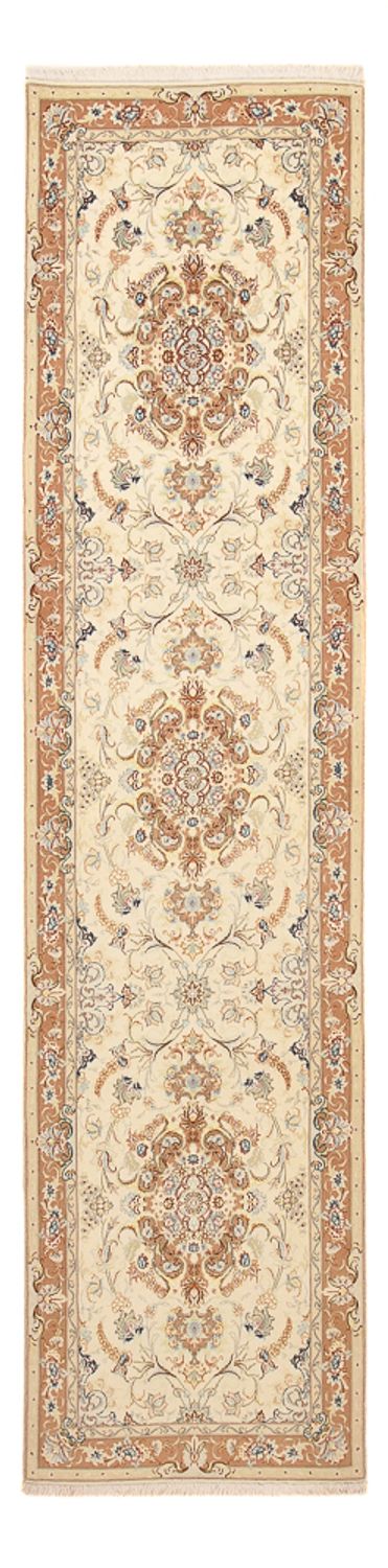Tapis de couloir Tapis persan - Tabriz - Royal - 370 x 87 cm - beige