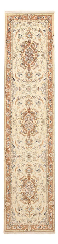 Tapis de couloir Tapis persan - Tabriz - Royal - 372 x 87 cm - beige