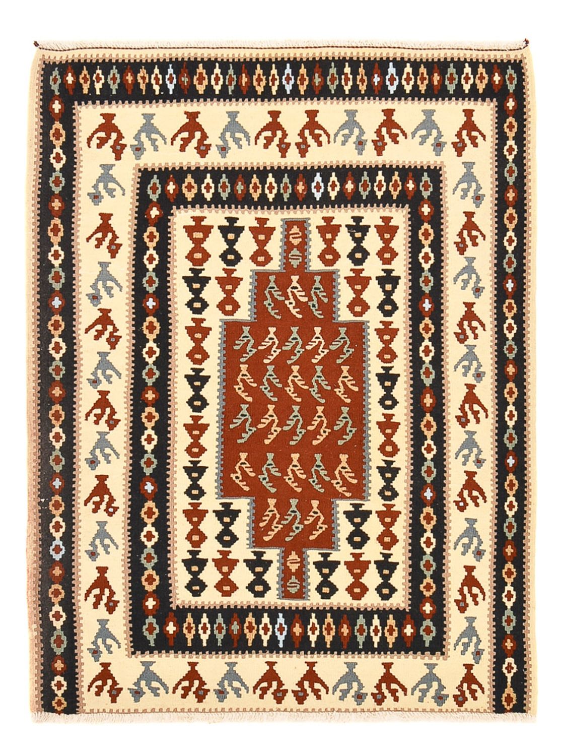 Tapis Kelim - Oriental - 145 x 111 cm - multicolore