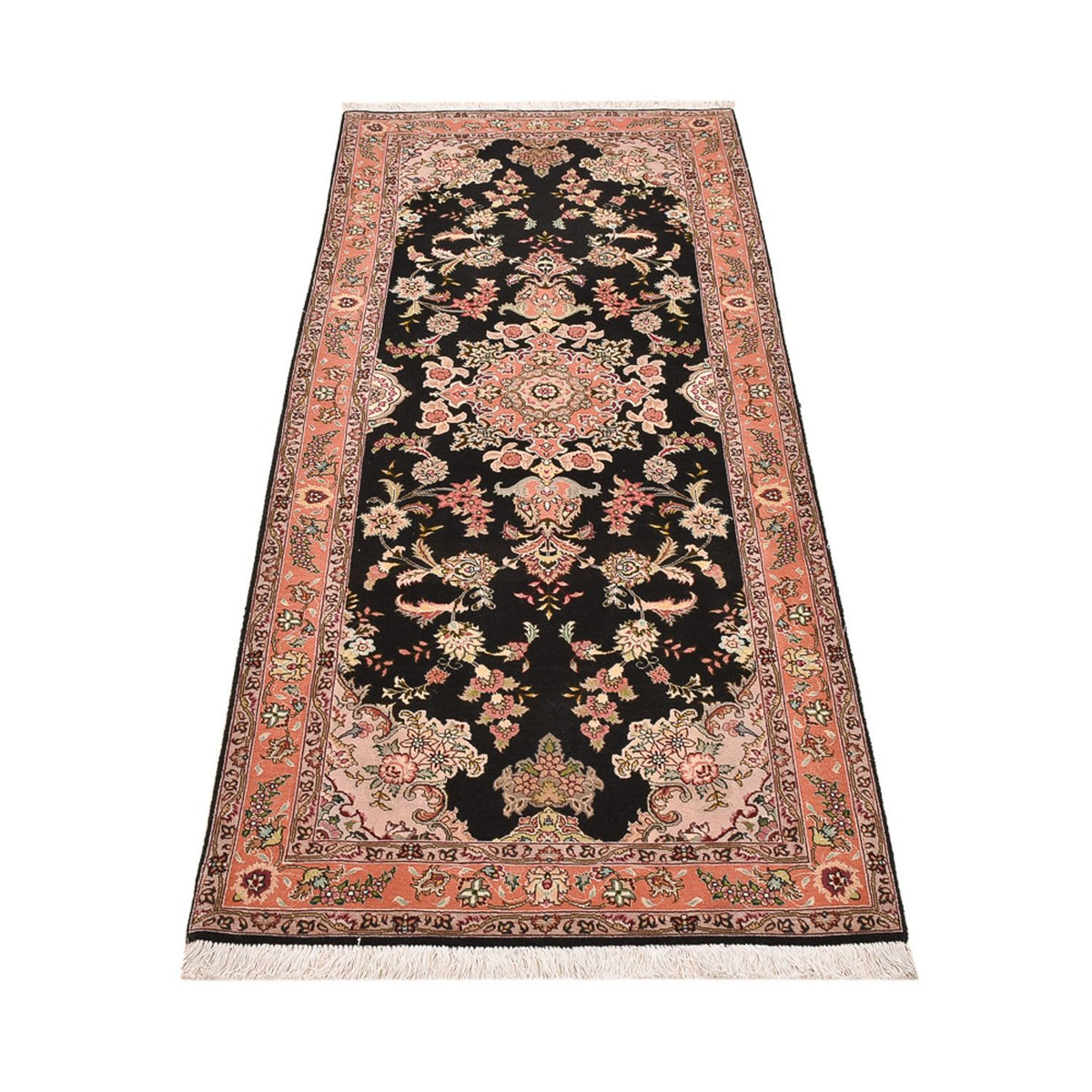 Tapis de couloir Tapis persan - Tabriz - Premium - 210 x 80 cm - bleu foncé
