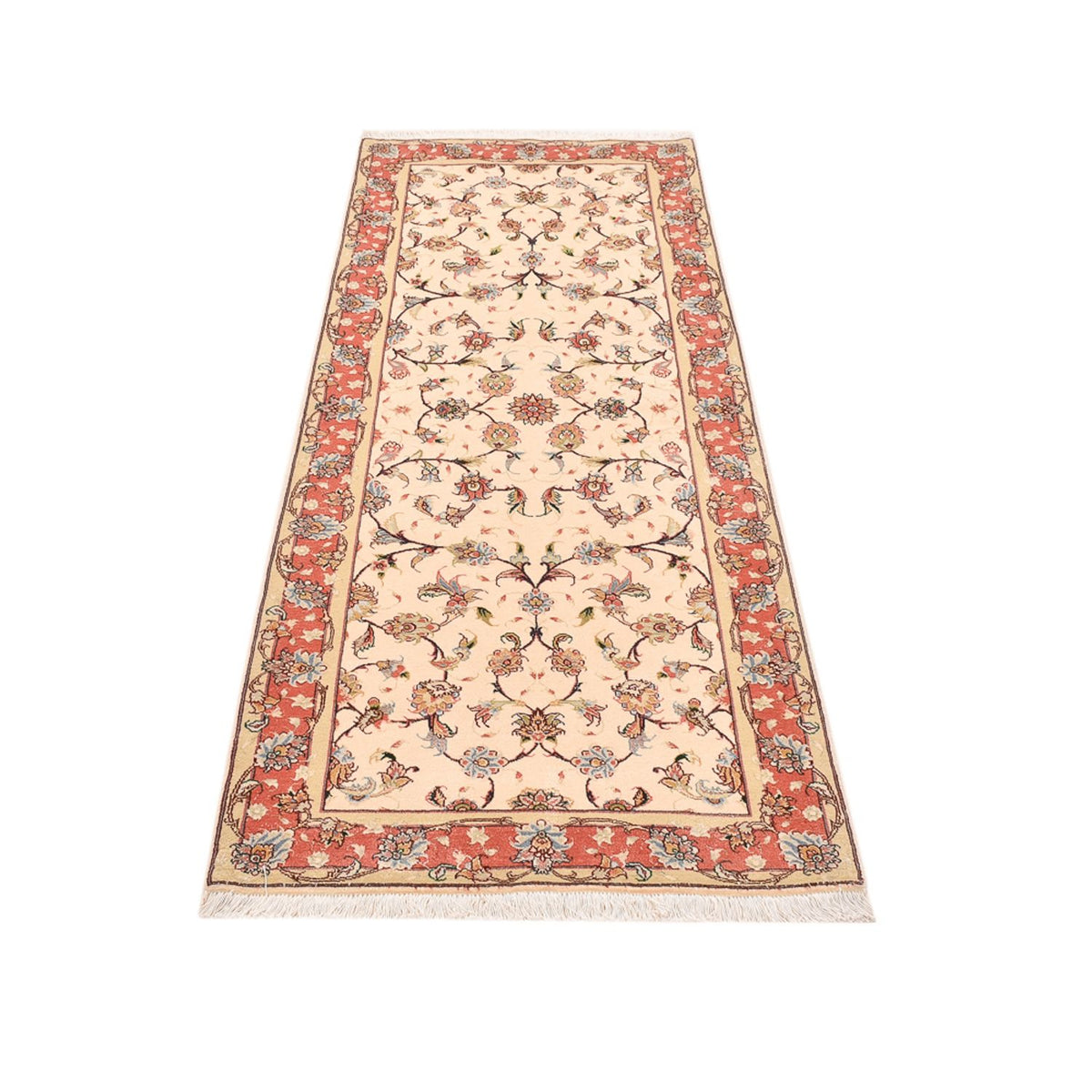 Tapis de couloir Tapis persan - Tabriz - Premium - 205 x 81 cm - beige