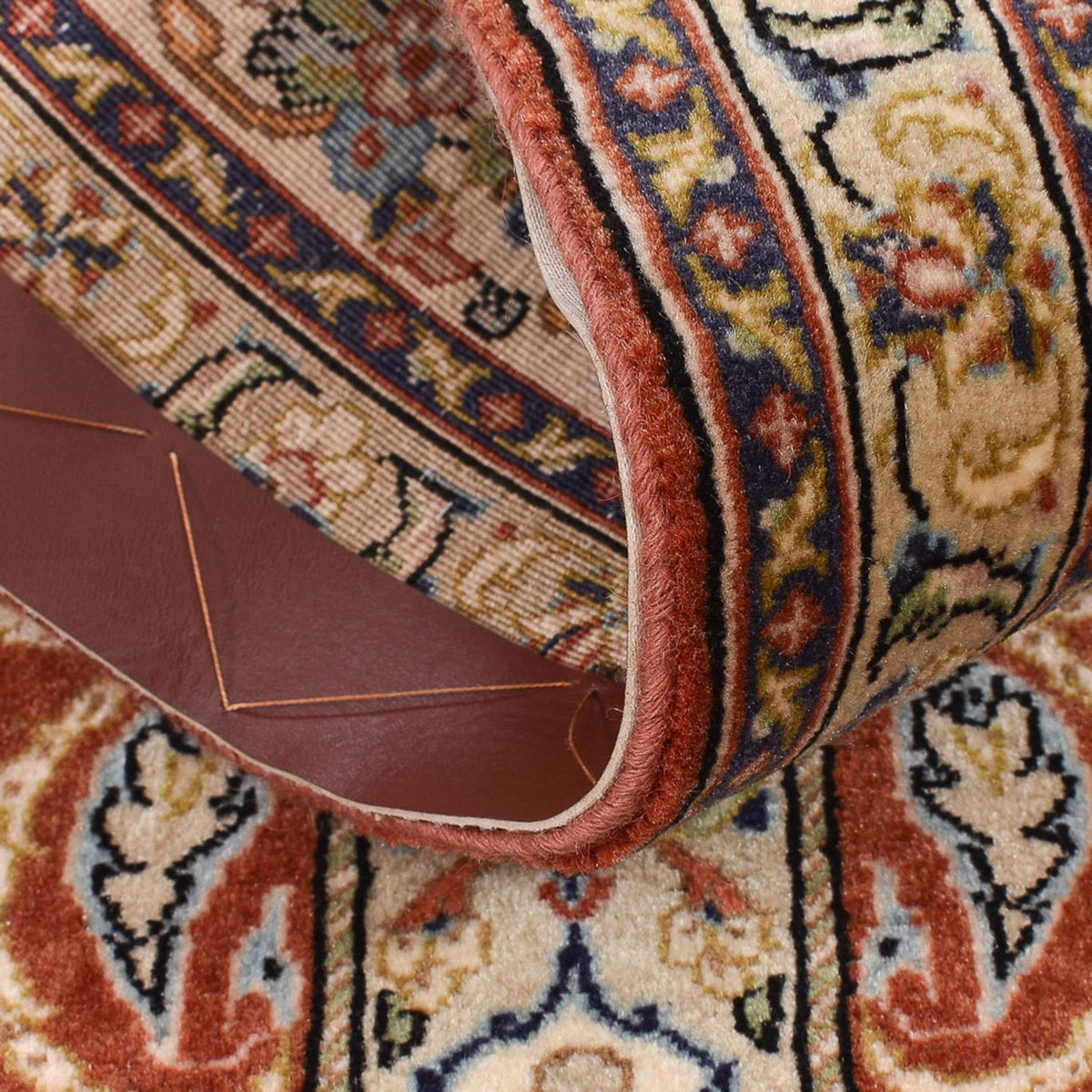 Tapis de couloir Tapis persan - Ghom - Royal - 150 x 51 cm - beige foncé