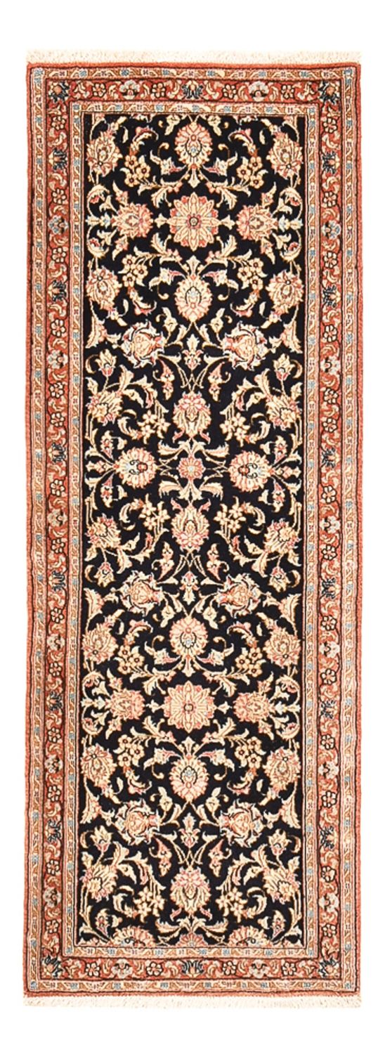 Tapis de couloir Tapis persan - Ghom - Royal - 150 x 52 cm - bleu foncé