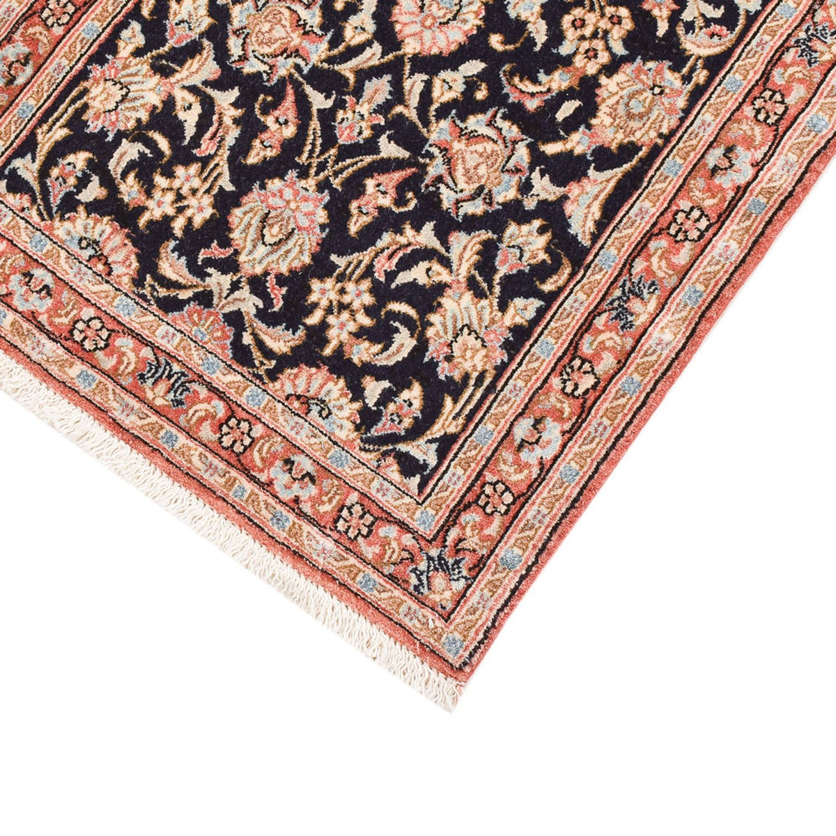 Tapis de couloir Tapis persan - Ghom - Royal - 150 x 52 cm - bleu foncé