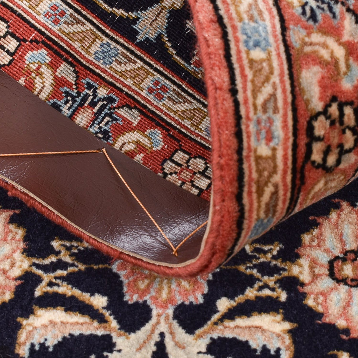 Tapis de couloir Tapis persan - Ghom - Royal - 150 x 52 cm - bleu foncé