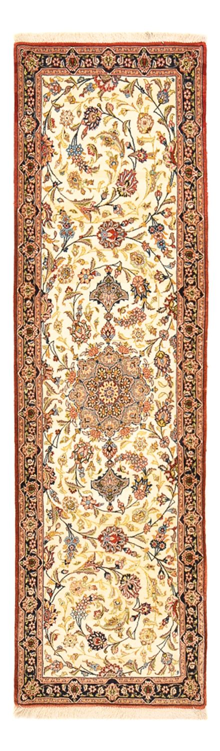 Tapis de couloir Tapis persan - Ghom - Royal - 195 x 58 cm - beige clair