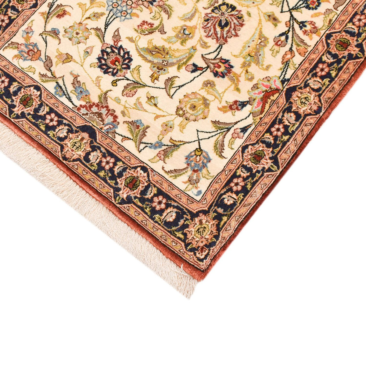 Tapis de couloir Tapis persan - Ghom - Royal - 195 x 58 cm - beige clair