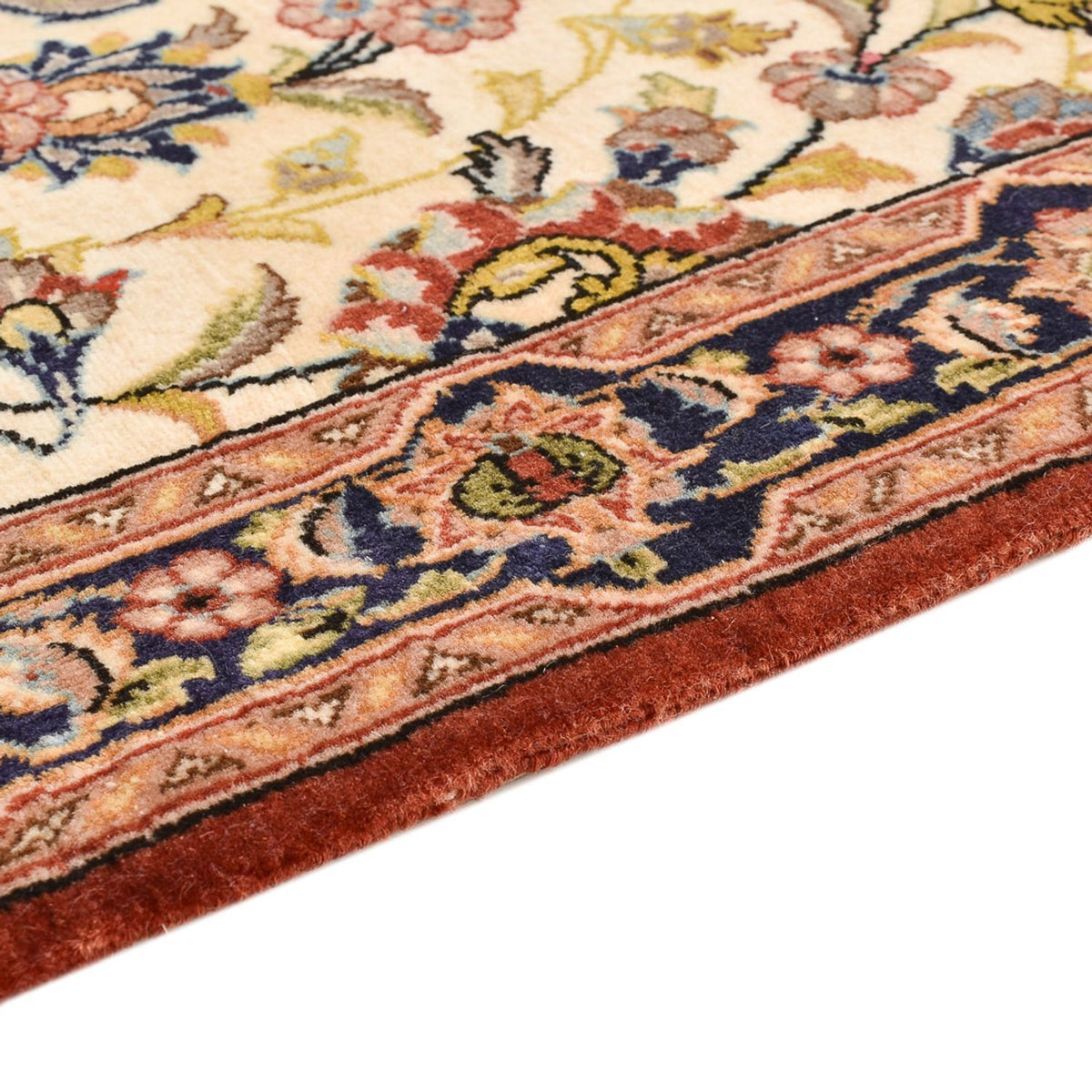 Tapis de couloir Tapis persan - Ghom - Royal - 195 x 58 cm - beige clair