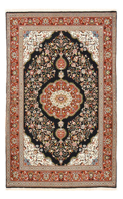 Tapis persan - Ghom - Royal - 218 x 138 cm - bleu foncé