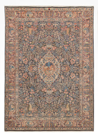 Tapis persan - Royal - 290 x 200 cm - bleu foncé