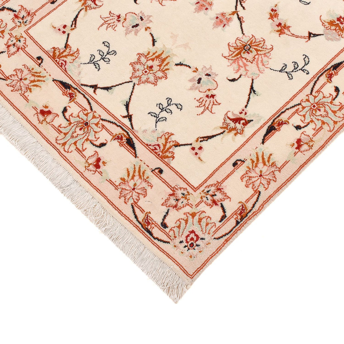 Tapis de couloir Tapis persan - Tabriz - Royal - 262 x 77 cm - beige