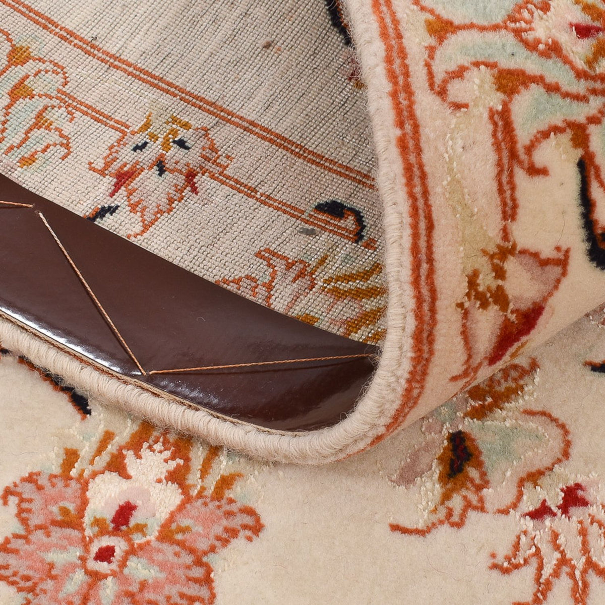 Tapis de couloir Tapis persan - Tabriz - Royal - 262 x 77 cm - beige