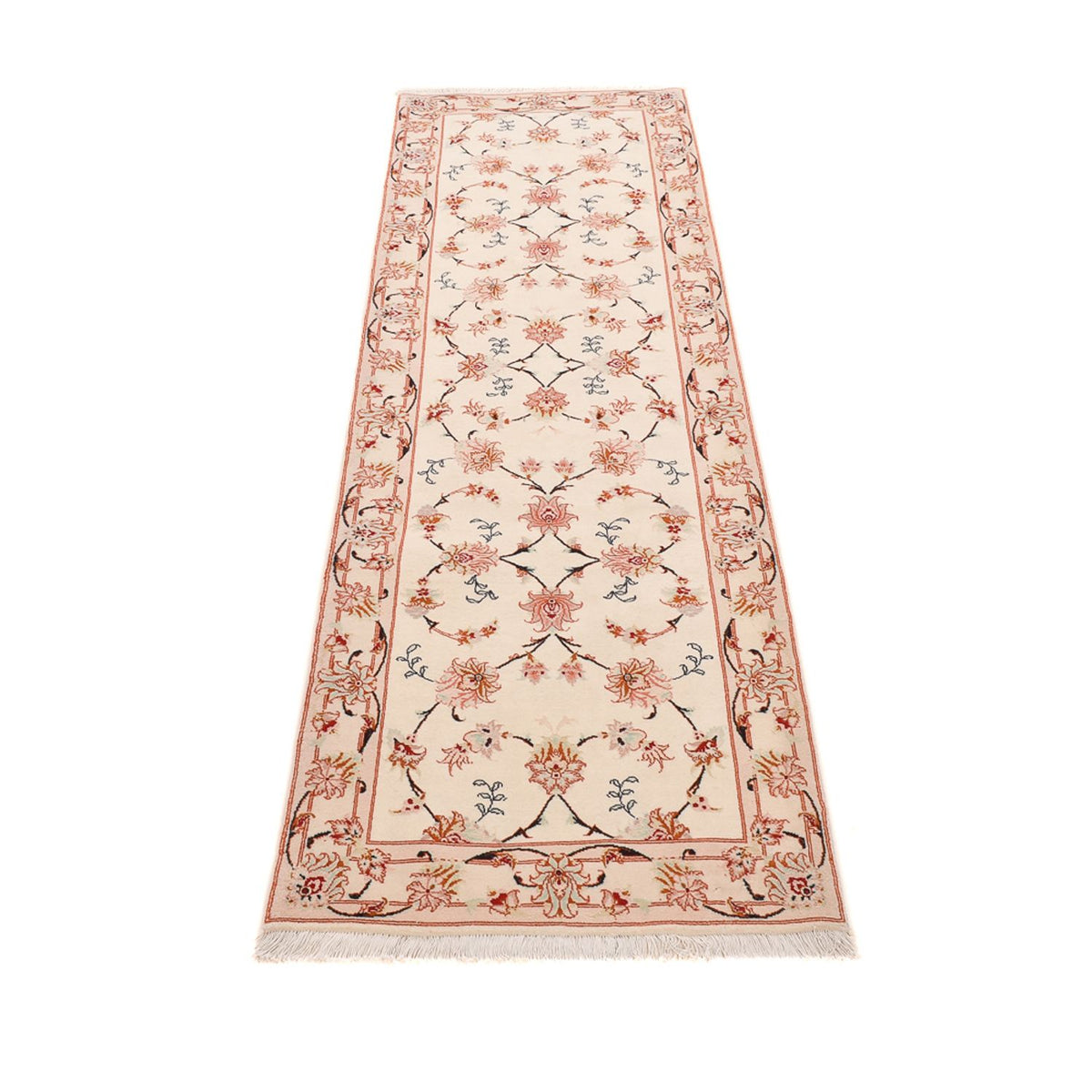 Tapis de couloir Tapis persan - Tabriz - Royal - 262 x 77 cm - beige