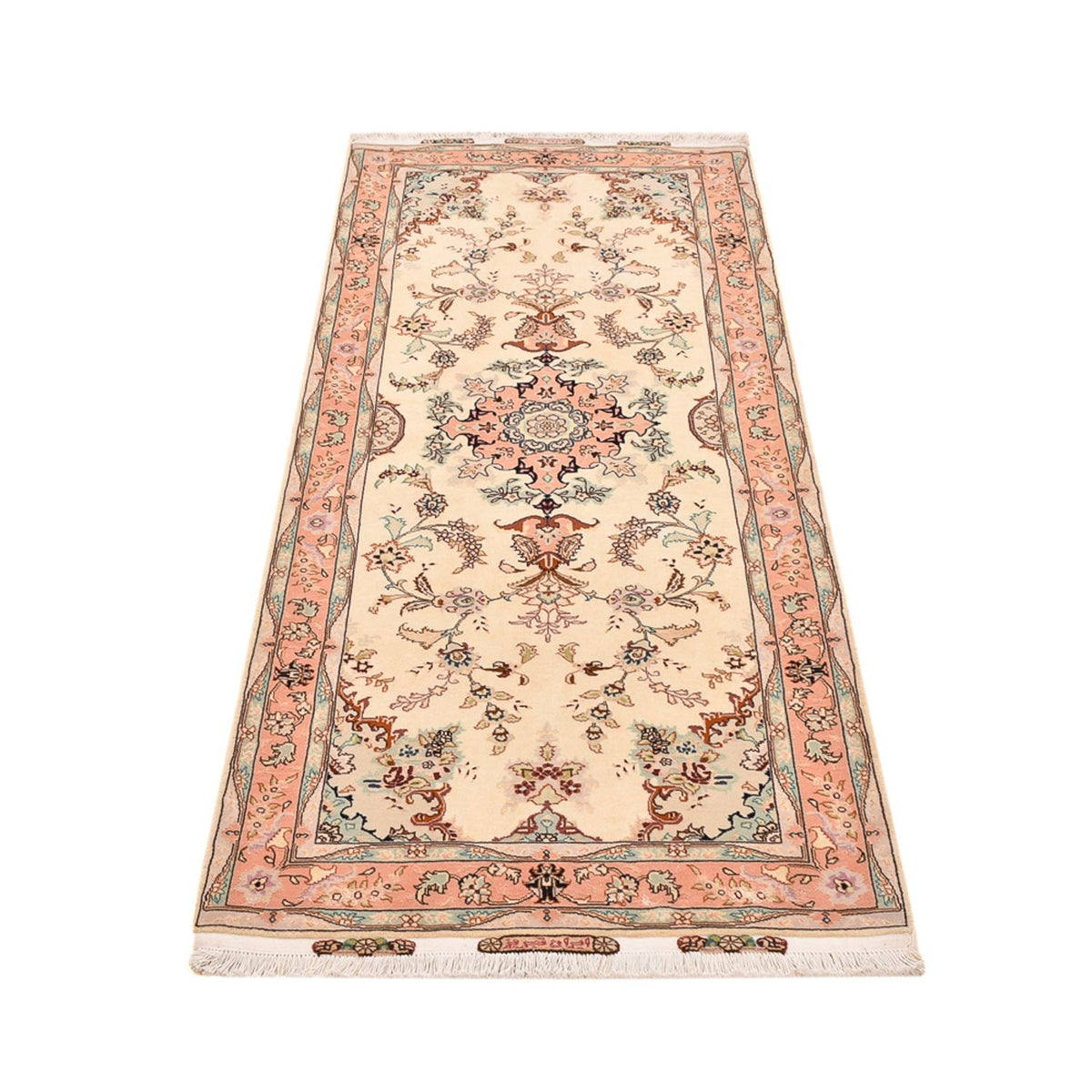 Tapis de couloir Tapis persan - Tabriz - Royal - 210 x 81 cm - beige