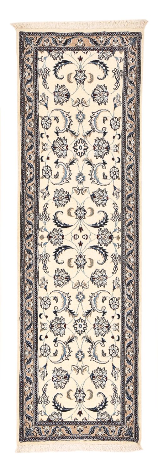 Tapis de couloir Tapis persan - Nain - Royal - 202 x 58 cm - crème