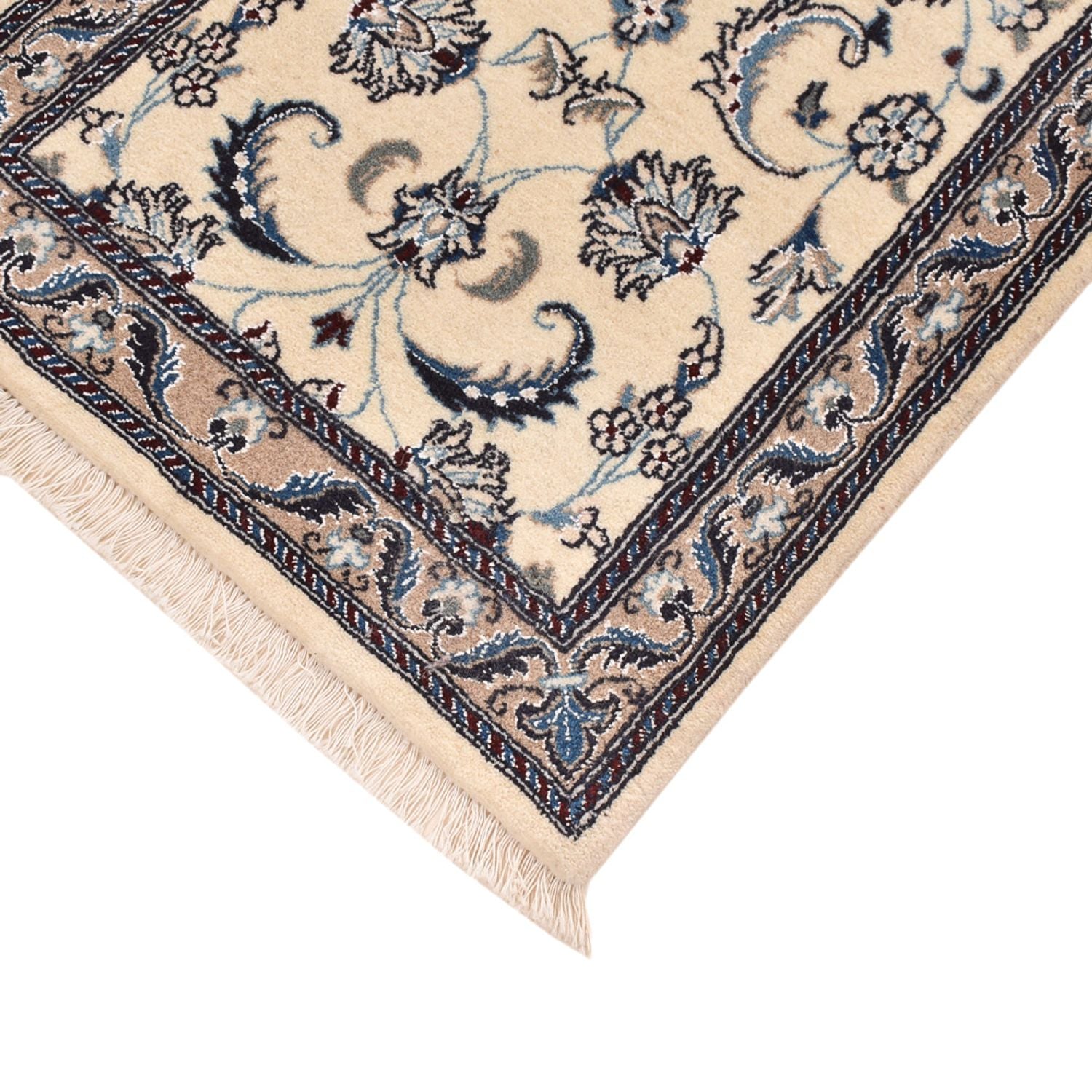 Tapis de couloir Tapis persan - Nain - Royal - 202 x 58 cm - crème