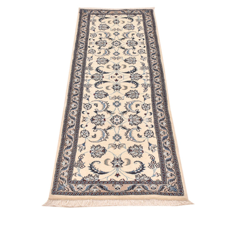 Tapis de couloir Tapis persan - Nain - Royal - 202 x 58 cm - crème