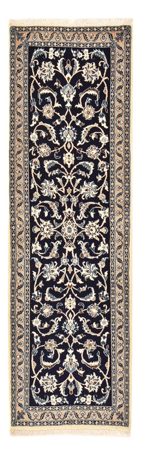 Tapis de couloir Tapis persan - Nain - Royal - 196 x 66 cm - bleu foncé
