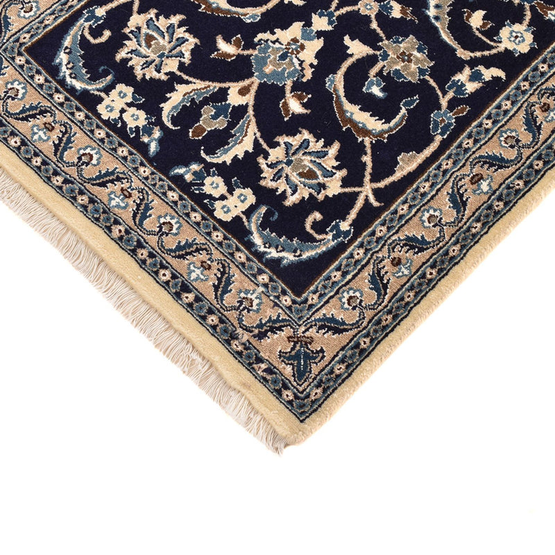 Tapis de couloir Tapis persan - Nain - Royal - 196 x 66 cm - bleu foncé