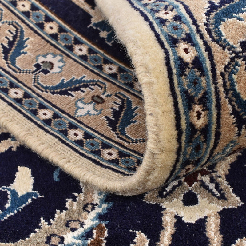 Tapis de couloir Tapis persan - Nain - Royal - 196 x 66 cm - bleu foncé