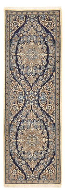 Tapis de couloir Tapis persan - Nain - Royal - 188 x 65 cm - bleu foncé