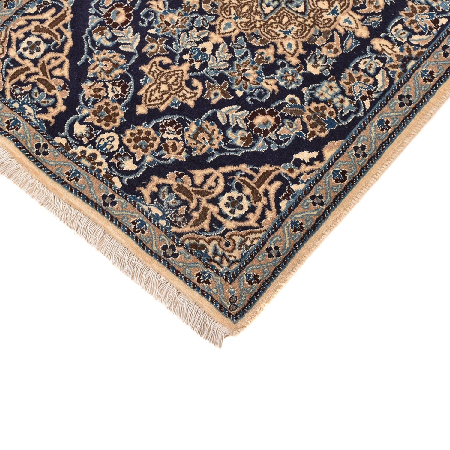 Tapis de couloir Tapis persan - Nain - Royal - 188 x 65 cm - bleu foncé