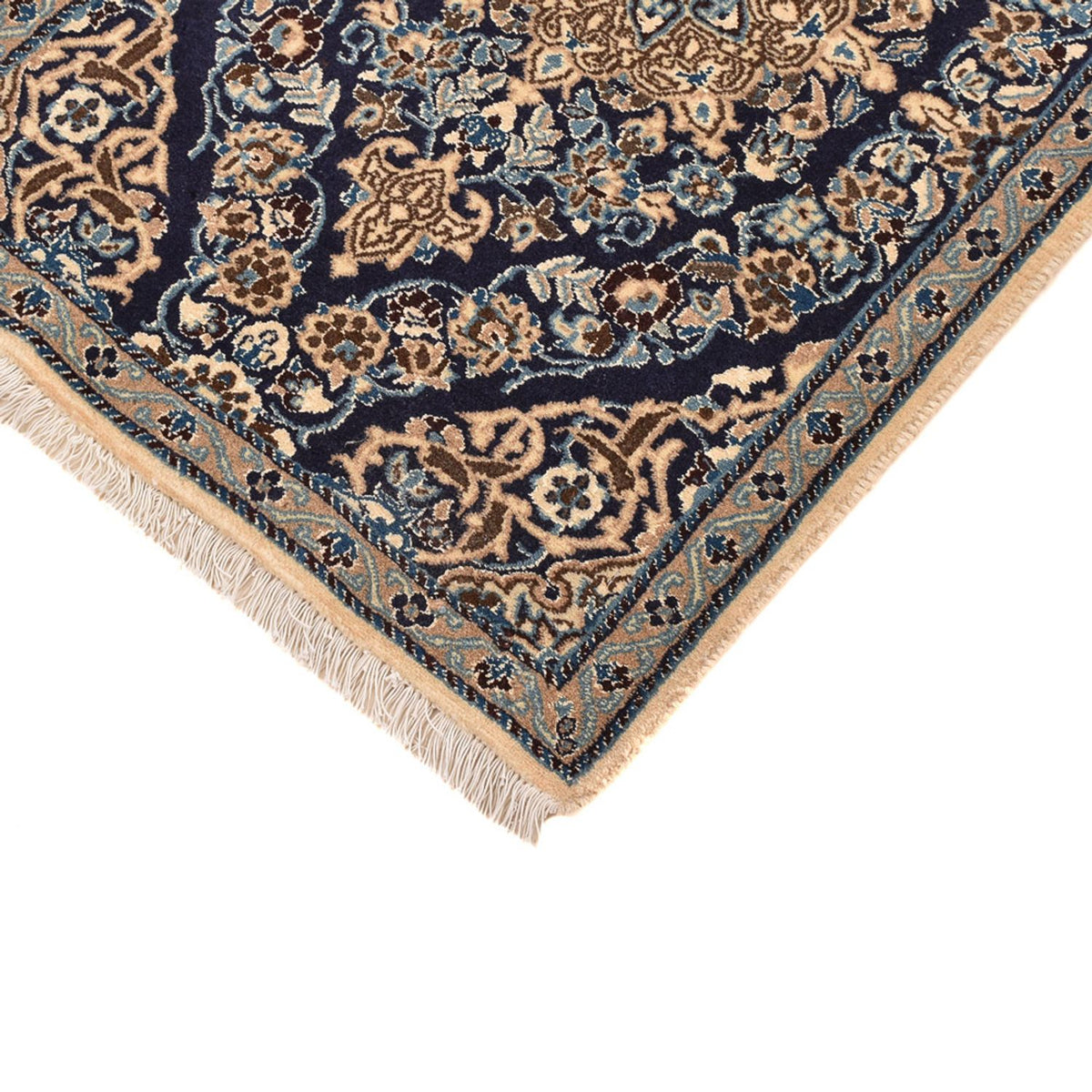 Tapis de couloir Tapis persan - Nain - Royal - 188 x 65 cm - bleu foncé