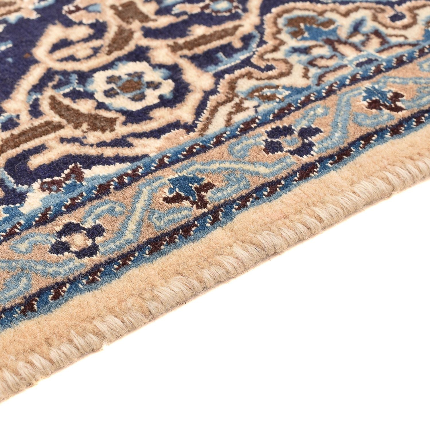 Tapis de couloir Tapis persan - Nain - Royal - 188 x 65 cm - bleu foncé