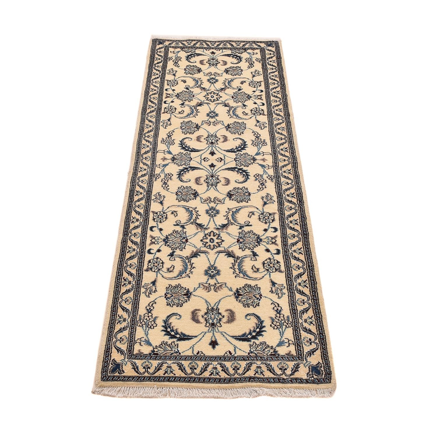 Tapis de couloir Tapis persan - Nain - Royal - 199 x 60 cm - beige