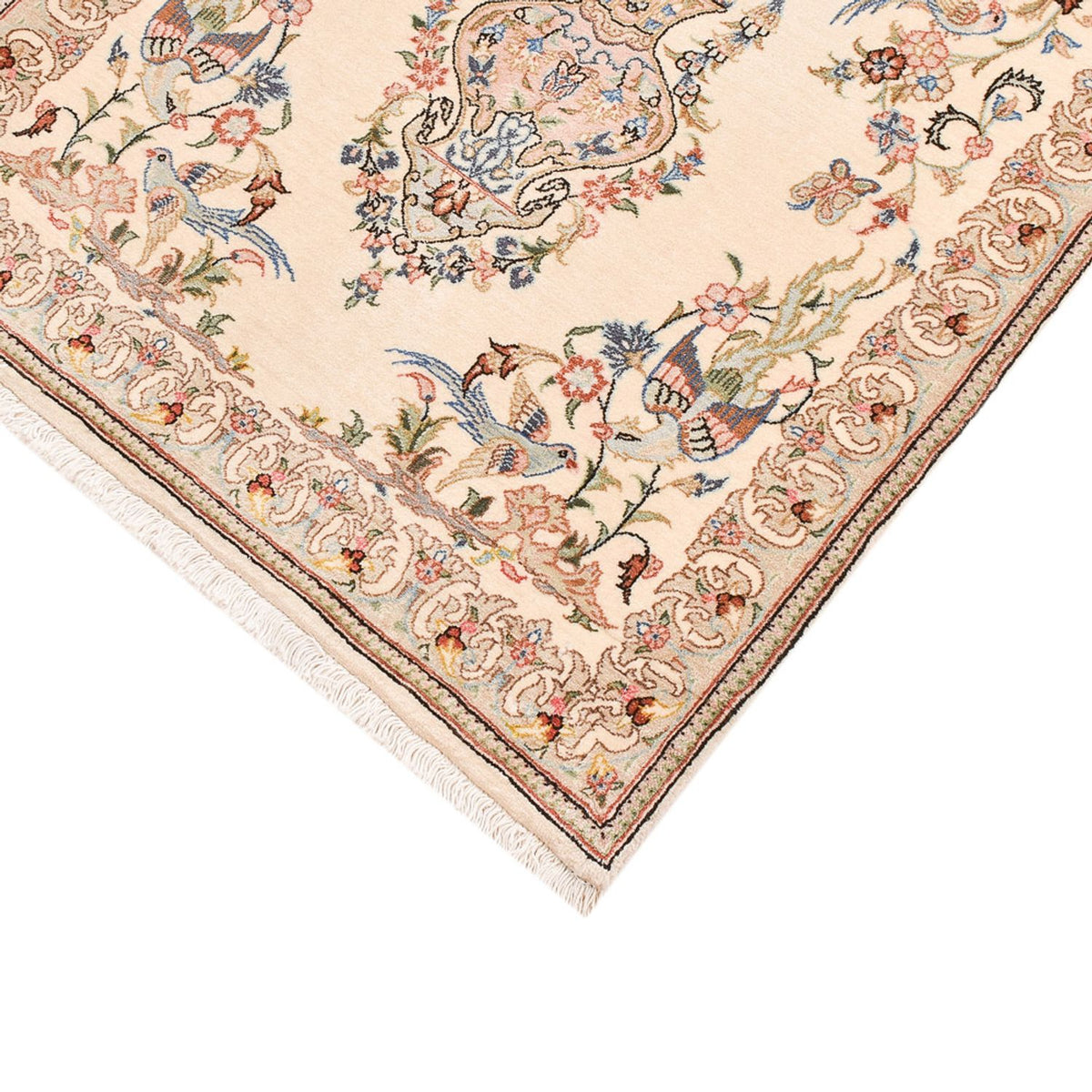 Tapis de couloir Tapis persan - Ghom - 193 x 77 cm - beige