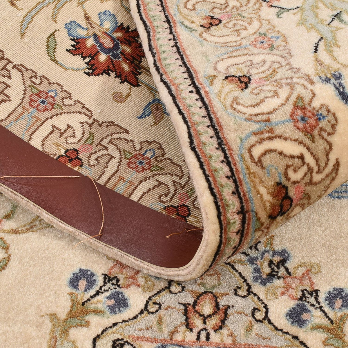 Tapis de couloir Tapis persan - Ghom - 193 x 77 cm - beige