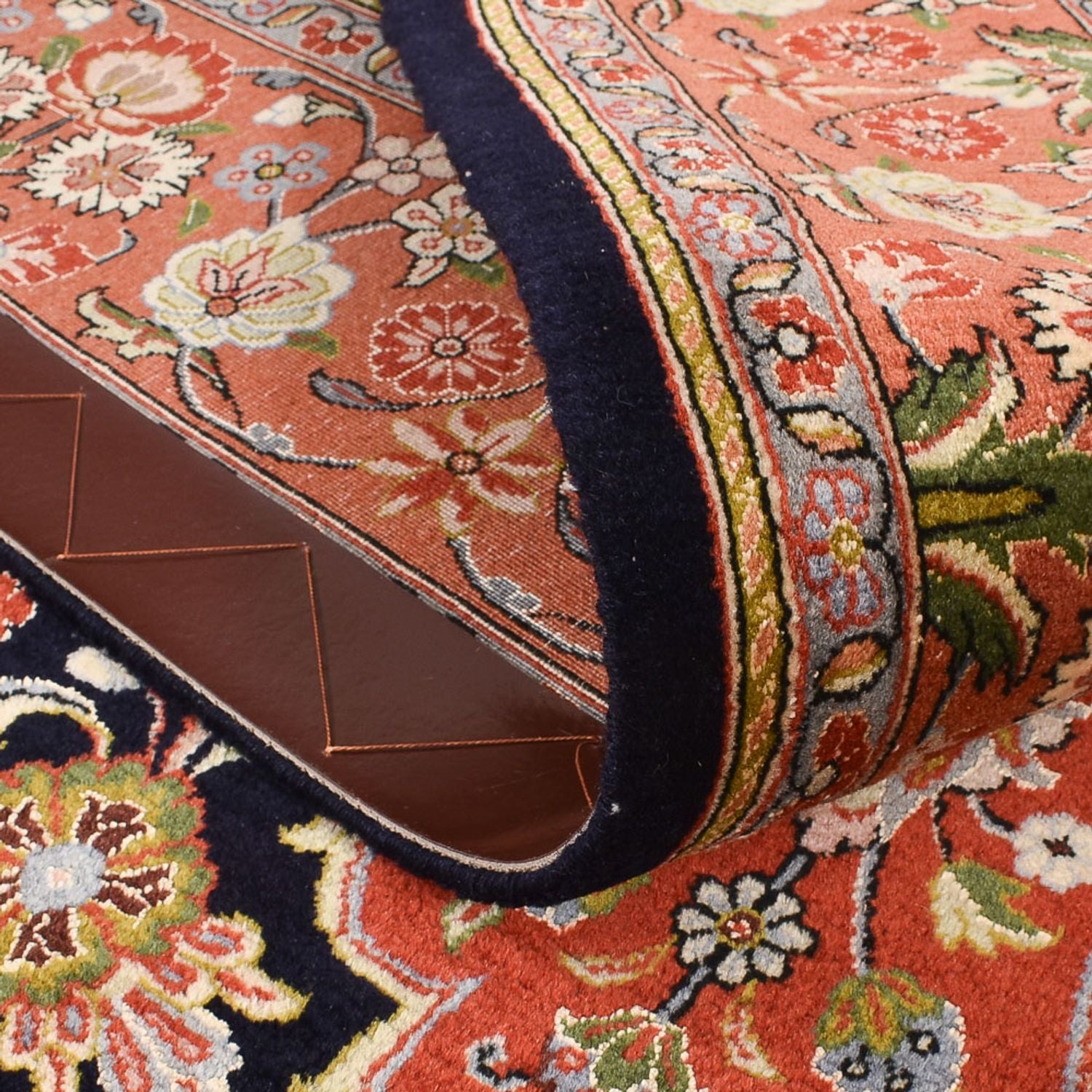 Tapis persan - Ghom - Royal - 227 x 140 cm - bleu foncé