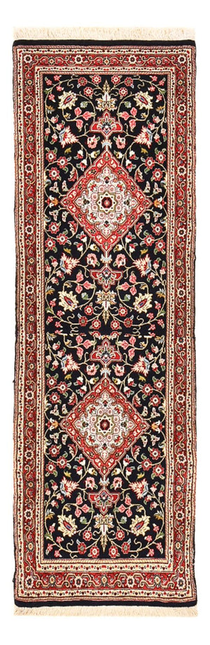 Tapis de couloir Tapis persan - Ghom - Royal - 182 x 55 cm - bleu foncé