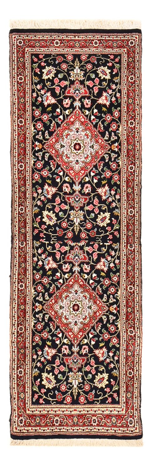 Tapis de couloir Tapis persan - Ghom - Royal - 182 x 55 cm - bleu foncé