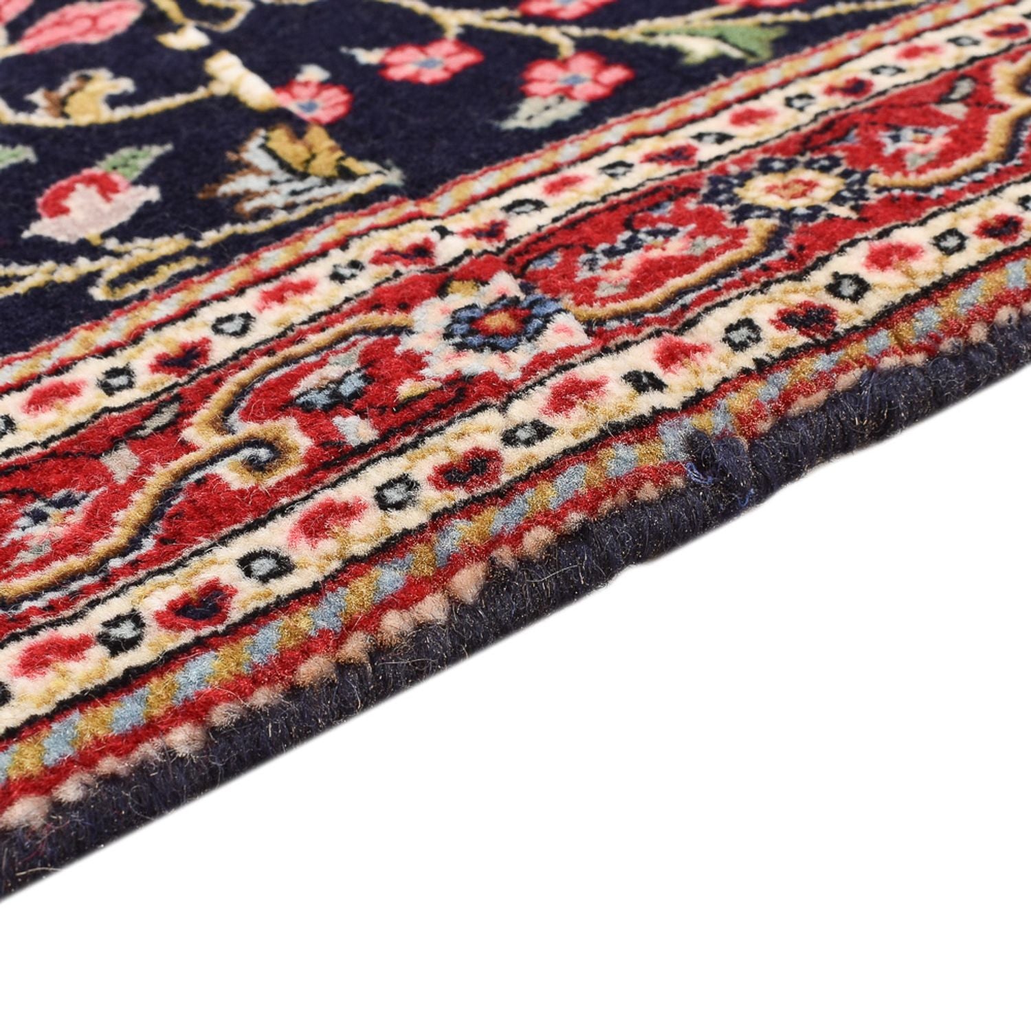 Tapis de couloir Tapis persan - Ghom - Royal - 182 x 55 cm - bleu foncé