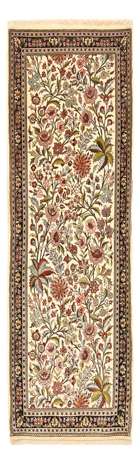 Tapis de couloir Tapis persan - Ghom - Royal - 203 x 63 cm - beige clair