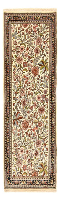Tapis de couloir Tapis persan - Ghom - Royal - 203 x 63 cm - beige clair