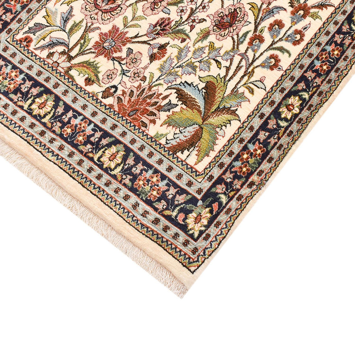Tapis de couloir Tapis persan - Ghom - Royal - 203 x 63 cm - beige clair