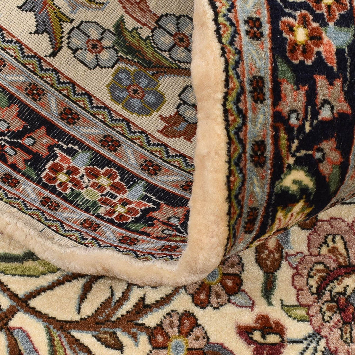 Tapis de couloir Tapis persan - Ghom - Royal - 203 x 63 cm - beige clair